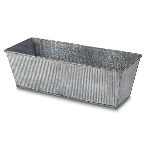 recrangular galvanised metal box|galvanized metal planter box.